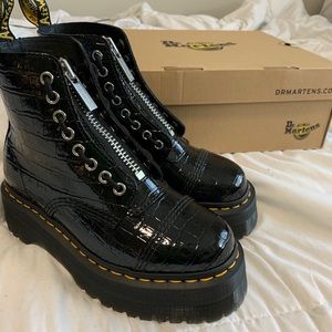 Dr. Martens Sinclair croc embossed leather boots